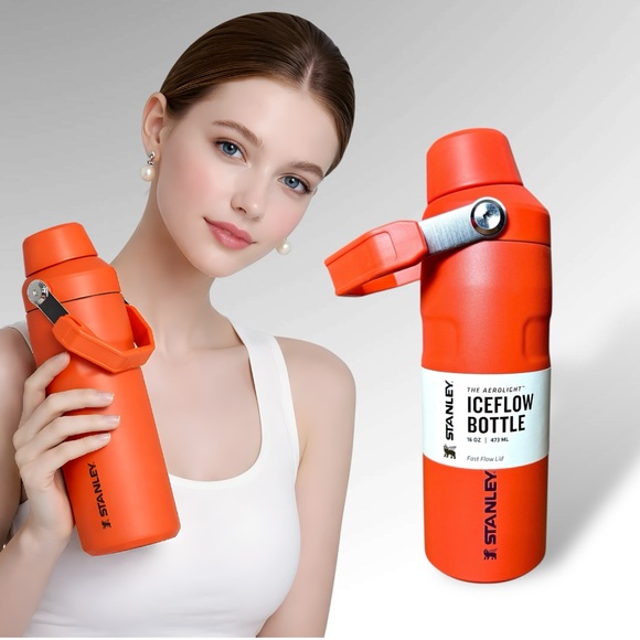 Stanley IceFlow Fast Flow Insulated Water Orange Bottle 16 oz - Picture 2 of 14